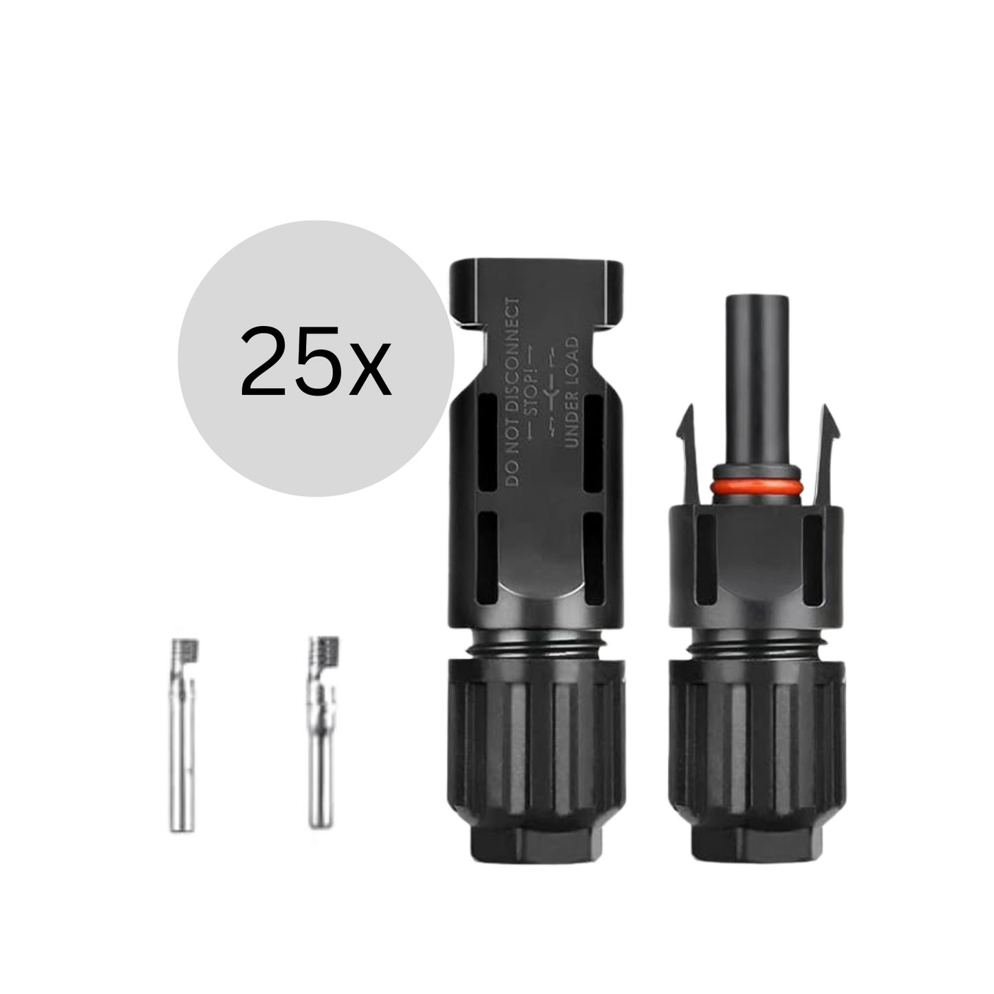 Waybex Solarstecker 1000V PV Stecker IP68 für Solarkabel 4mm² oder 6mm² - 25 Paar