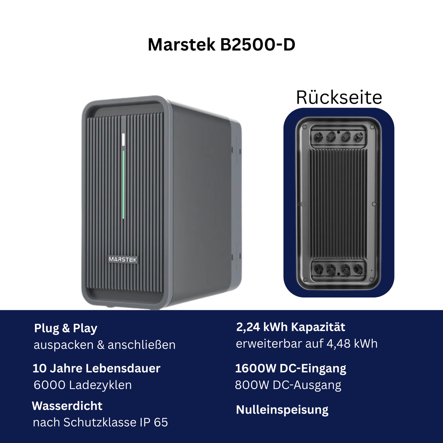 WAYBEX 1000W Balkonkraftwerk mit Marstek B2500-D