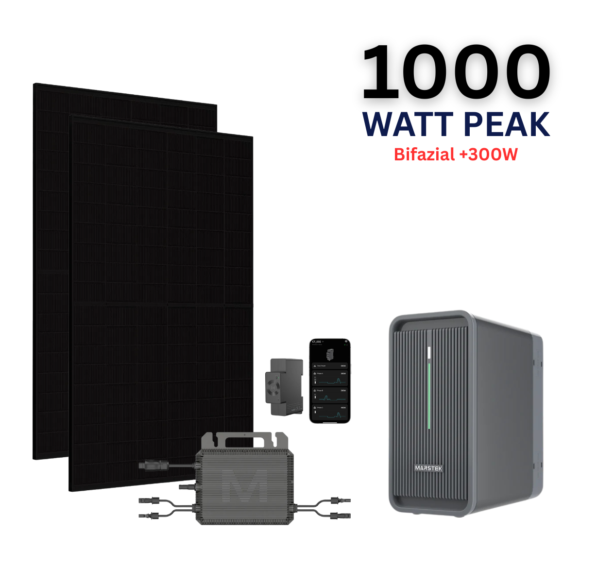 WAYBEX 1000W Balkonkraftwerk mit Marstek B2500-D