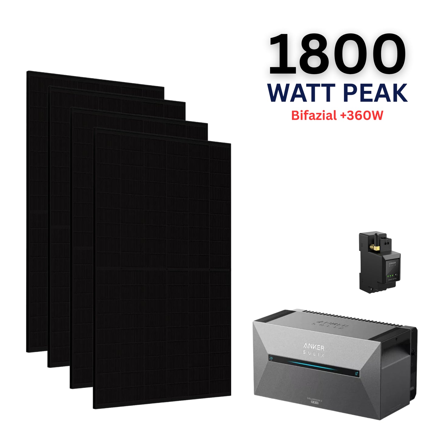 WAYBEX 1800W Balkonkraftwerk mit Anker Solix Solarbank 2 PRO