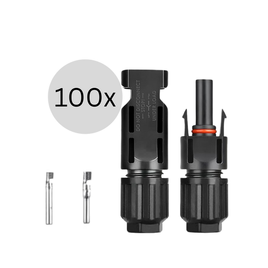 Waybex Solarstecker 1000V PV Stecker IP68 für Solarkabel 4mm² oder 6mm² - 100 Paar