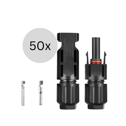Waybex Solarstecker 1000V PV Stecker IP68 für Solarkabel 4mm² oder 6mm² - 50 Paar