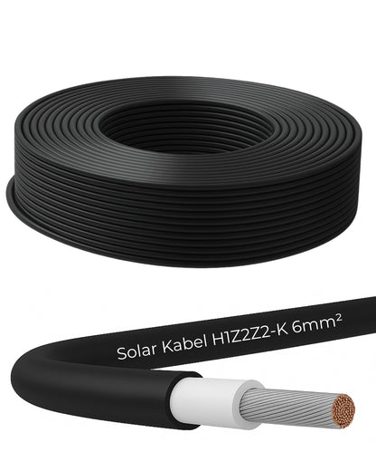Premium Solarkabel 4mm² H1Z2Z2-K Photovoltaik Kabel für Solaranlagen schwarz