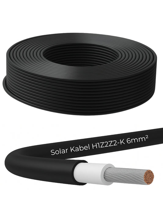 Premium Solarkabel 4mm² H1Z2Z2-K Photovoltaik Kabel für Solaranlagen schwarz