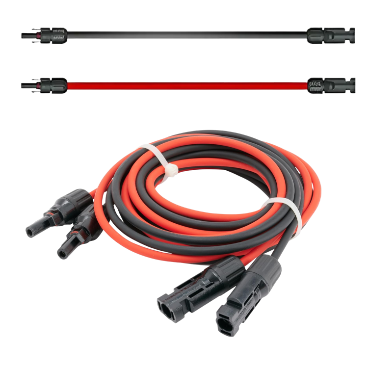 Premium Verlängerungskabel 6mm² H1Z2Z2-K Photovoltaik Kabel für Solaranlagen schwarz/rot (Paar)