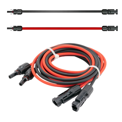 Premium Verlängerungskabel 6mm² H1Z2Z2-K Photovoltaik Kabel für Solaranlagen schwarz/rot (Paar)