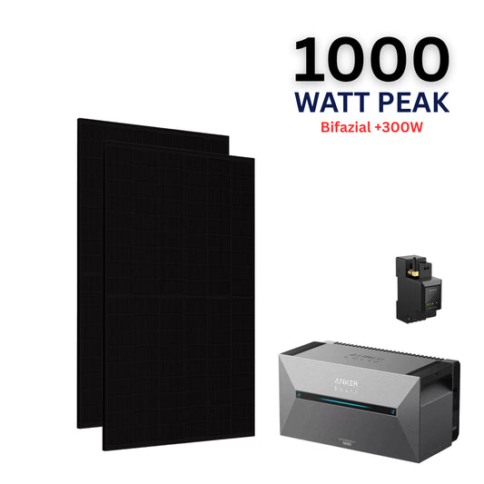 WAYBEX 1000W Balkonkraftwerk mit Anker Solix Solarbank 2 PRO