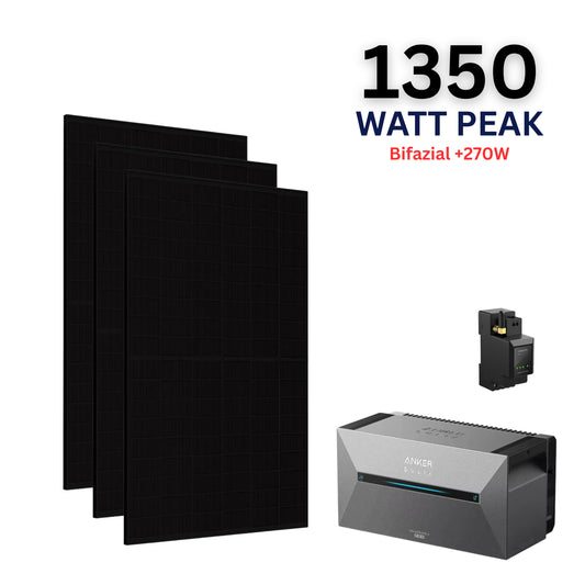 WAYBEX 1350W Balkonkraftwerk mit Anker Solix Solarbank 2 PRO