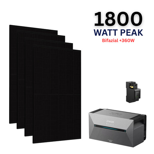 WAYBEX 1800W Balkonkraftwerk mit Anker Solix Solarbank 2 PRO