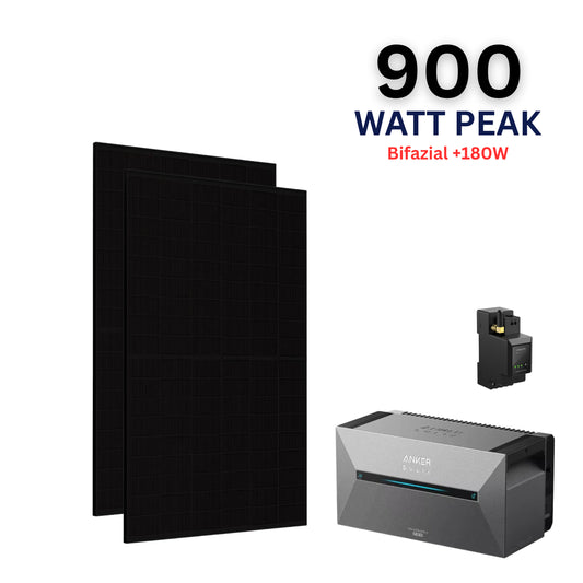 WAYBEX 900W Balkonkraftwerk mit Anker Solix Solarbank 2 PRO
