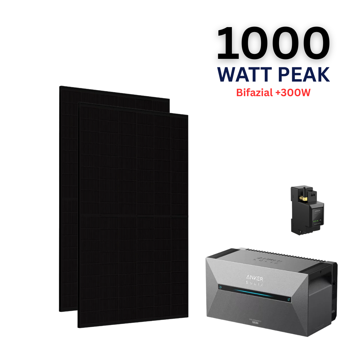 WAYBEX 1000W Balkonkraftwerk mit Anker Solix Solarbank 2 PRO