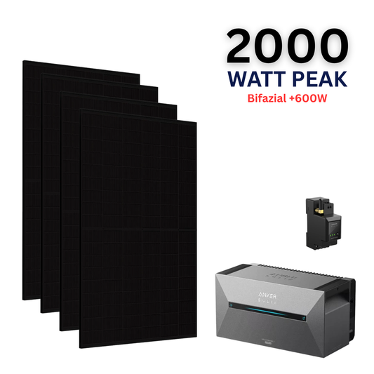 WAYBEX 2000W Balkonkraftwerk mit Anker Solix Solarbank 2 PRO